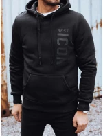 Pánska zateplená mikina s potlačou čierna FashionStreet BX5917