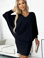 402-5 Netopierie šaty - čierne s trblietkami