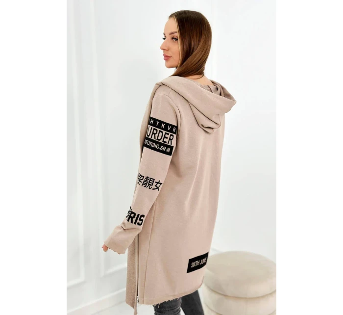 model 18980837 s nápisem tmavě béžová - K-Fashion model 18980837 s nápisem tmavě béžová - K-Fashion