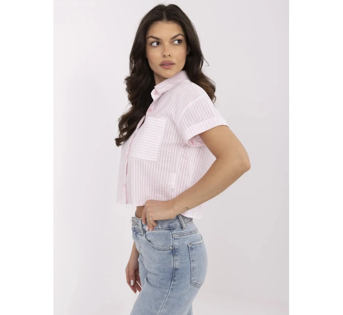 Koszula NM KS biało różowy model 21057782 - FPrice Koszula NM KS biało różowy model 21057782 - FPrice