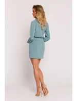 M783 Mini šaty s golierom - agáve