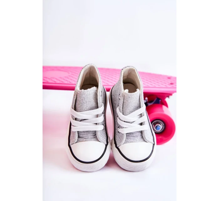 Detské vysoké tenisky strieborné Catrina Detské vysoké tenisky strieborné Catrina