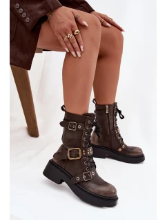 Dámske zateplené pracovné s prackami Marisse - hnedé