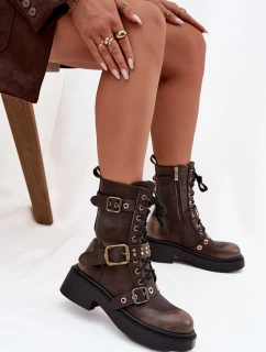 Dámske zateplené pracovné s prackami Marisse - hnedé