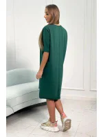 Dámské oversize šaty model 20965280 Tmavě zelená - Kesi