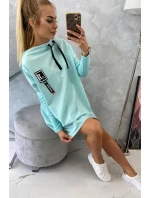 Oversize mikina s asymetrickými boky mint Oversize mikina s asymetrickými boky mint