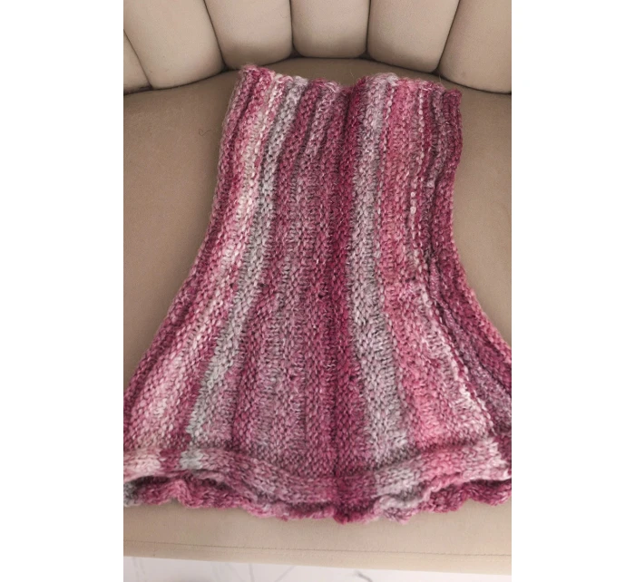 Dámsky vlnený mäkký šál golfový zimný KN21 tmavo ružový Dámsky vlnený mäkký šál golfový zimný KN21 tmavo ružový