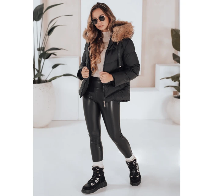 Dámska prešívaná bunda čierna FashionStreet TY5126