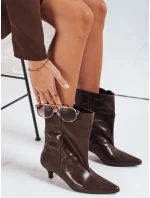 Dámské hnědé kozačky Dstreet model 21993437 - FashionStreet