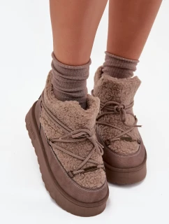 Dámské Sněhule Na Platformě S Kožíškem Hnědé model 21705918 - Big Star Shoes