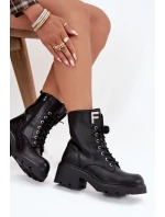 Dámské workery kotníkové boty na klínku zateplené s F černé model 21707452 - Boto Dámské workery kotníkové boty na klínku zateplené s F černé model 21707452 - Boto