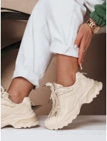 Dámské tenisky se podrážkou beige Dstreet model 21983242 - FashionStreet