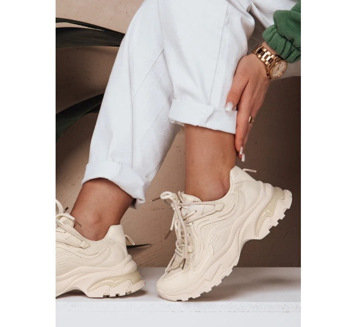 Dámské tenisky se podrážkou beige Dstreet model 21983242 - FashionStreet