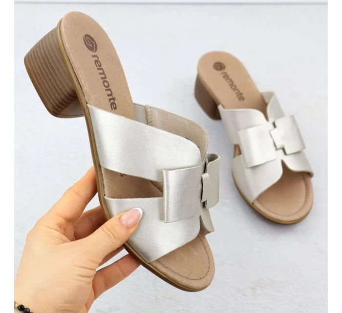 Dámske zlaté kožené žabky Remonte R8759-90 Dámske zlaté kožené žabky Remonte R8759-90