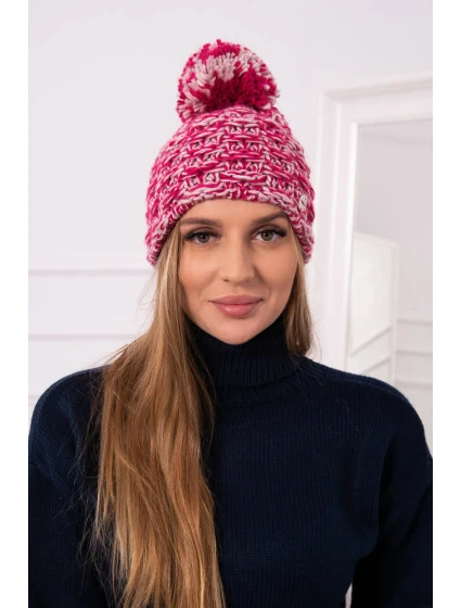 Fleecová čepice Fiona model 18751235 fuchsiová + pudrově růžová - K-Fashion