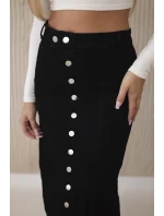 Dlouhá sukně s knoflíky černý Dlouhá sukně s knoflíky černý
