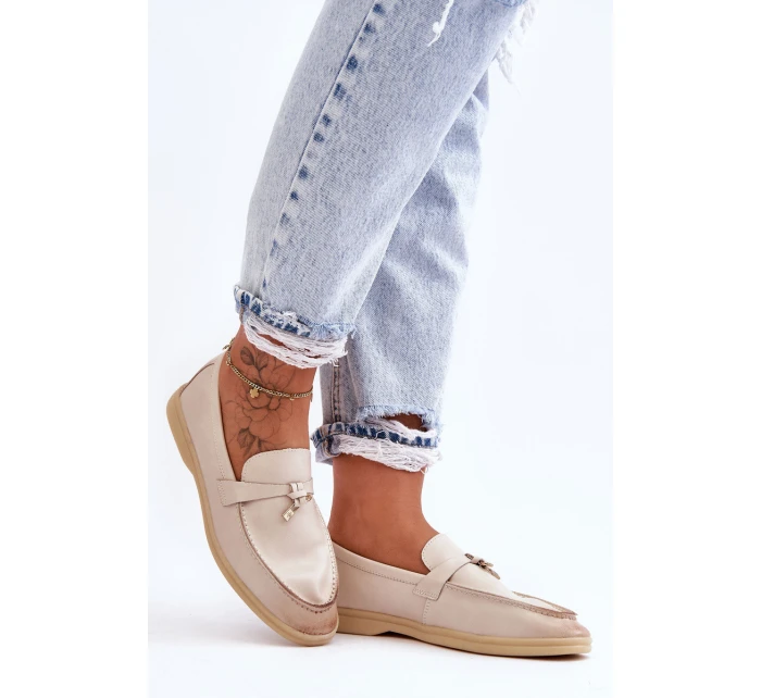 Klasyczne Mokasyny Damskie Beżowe Cortez Klasyczne Mokasyny Damskie Beżowe Cortez