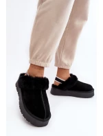 Skórzane Zamszowe Kapcie Damskie Na Platformie Z Futerkiem Czarne Sophienne Skórzane Zamszowe Kapcie Damskie Na Platformie Z Futerkiem Czarne Sophienne