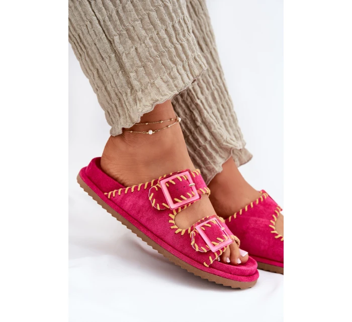 Dámské Pantofle S Přezkami A Dekorativním Fuchsie model 21696562 - Boto
