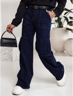 Dámské kalhoty denim cargo tmavě modré Dstreet model 21981530 - FashionStreet