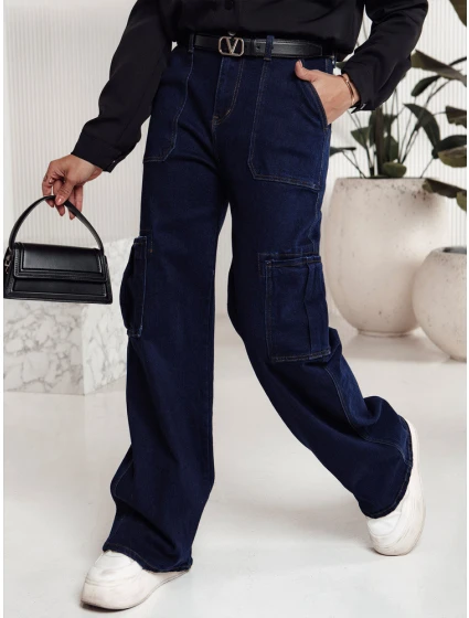 Dámské kalhoty denim cargo tmavě modré Dstreet model 21981530 - FashionStreet