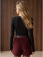 Bluzka damska z rękawem czarna model 22394713 - FashionStreet