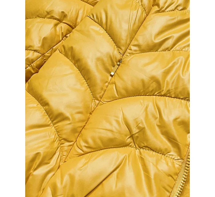 Žlutá krátká oboustranná dámská bunda pro přechodné období model 16201708 - MONTE CERVINO Žlutá krátká oboustranná dámská bunda pro přechodné období model 16201708 - MONTE CERVINO