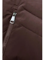 Dámska zimná bunda z umelej kožušiny hnedá (LHD-23023)