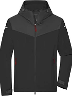 Daiber JN 1180 Pánska outdoorová softshellová bunda 02.1180 čierna/karbónová/svetločervená