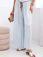Dámske viskózové nohavice so širokými nohavicami modré