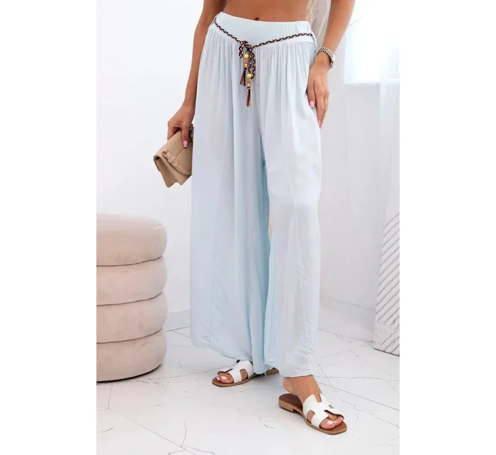Dámske viskózové nohavice so širokými nohavicami modré Dámske viskózové nohavice so širokými nohavicami modré
