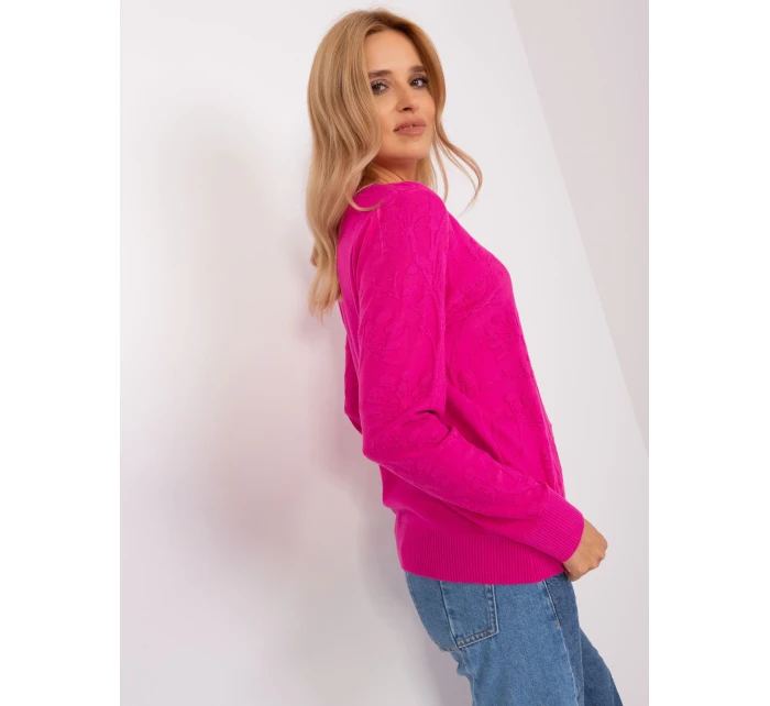 Sweter AT SW model 18900755 fuksjowy - FPrice Sweter AT SW model 18900755 fuksjowy - FPrice