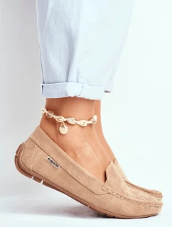 Dámské Semišové Mokasíny Béžové Morreno