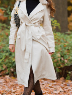 Sexy faux leather winter coat in Trenchcoat Look
