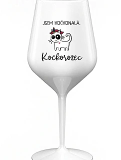 I'M A CAT. CAT - biely nerozbitný pohár na víno 470 ml