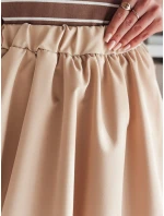 Dámska mini sukňa PUFFELLA light beige FashionStreet CY0503