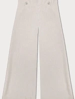 Dámske elegantné široké nohavice svetlo béžové (33575)