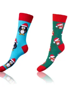 Veselé ponožky 2 páry CRAZY SOCKS 2x - BELLINDA - svetlomodré