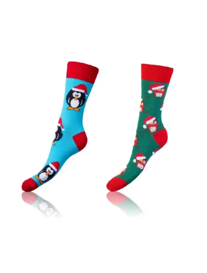Veselé ponožky 2 páry CRAZY SOCKS 2x - BELLINDA - svetlomodré