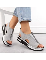 Pohodlné sandále Rieker W RKR686 metalic