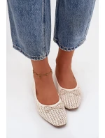 Baleríny S Pletením A Mašlí Ecru model 21744492 - Boto