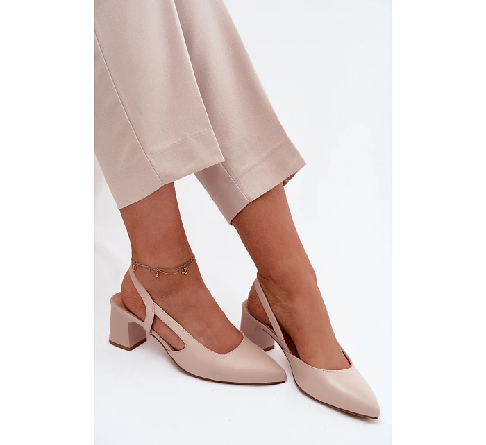 Dámské sandály na podpatku Sergio Leone SK472 Krémová Růžová