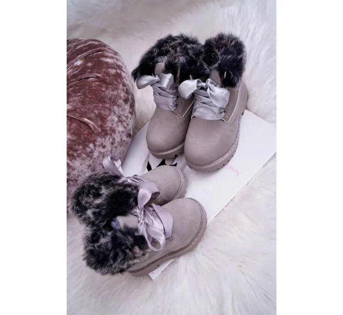 Dětské Kotníkové Boty Zateplené Šedé Tesoro