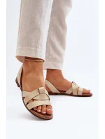 Zazoo Pohodlné kožené sandále, béžové Zazoo Pohodlné kožené sandále, béžové