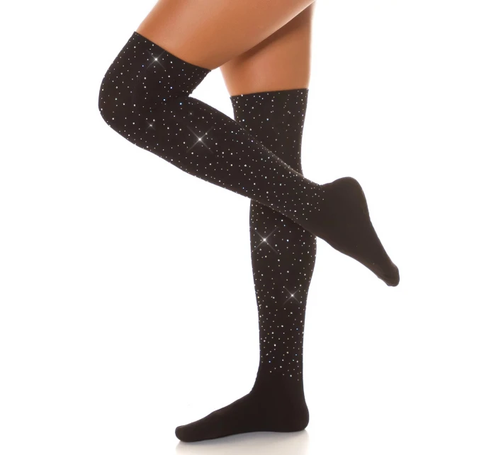 Dámske trblietavé podkolienky SH105 black - In-Stylefashion