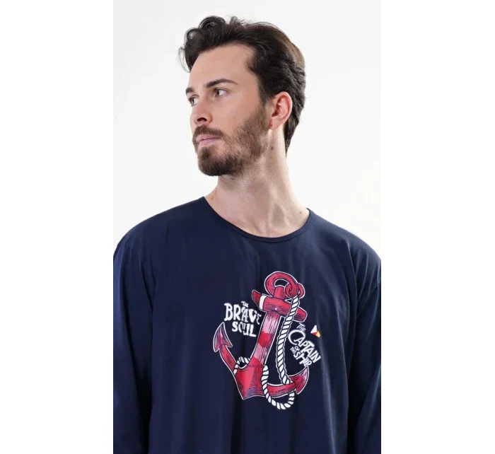 Pánská noční košile s dlouhým rukávem model 17843935 - Vienetta MAN Pánská noční košile s dlouhým rukávem model 17843935 - Vienetta MAN