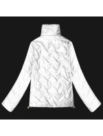 Biela prešívaná obojstranná bunda Goodlookin so stojatým golierom (B8579-26)