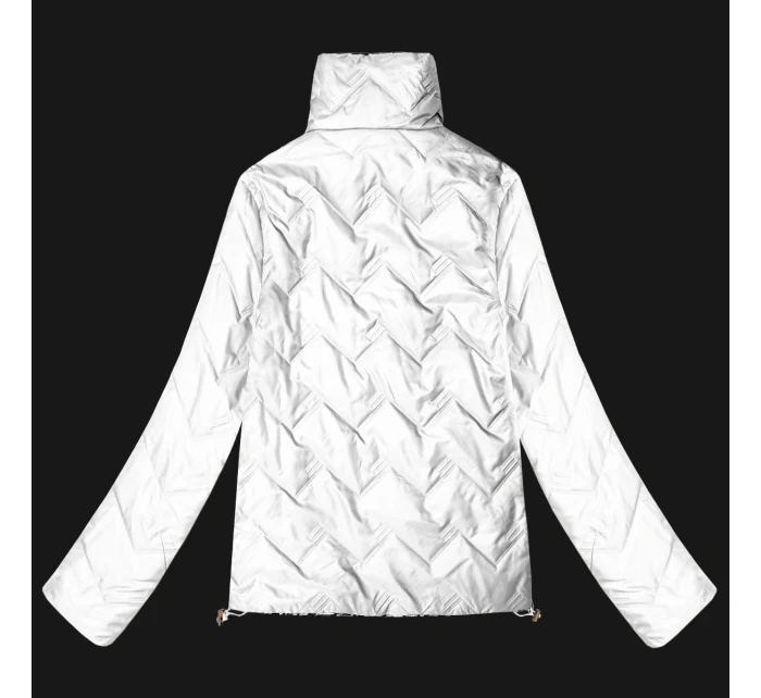 Biela prešívaná obojstranná bunda Goodlookin so stojatým golierom (B8579-26)