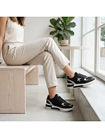 Dámské kožené sportovní polobotky černé model 22079025 - Kobbo