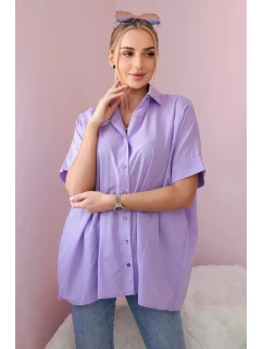 Bavlnené tričko s krátkym rukávom fialové